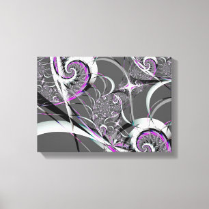 Silver Ribbons Abstract Fine Art Canvas Print