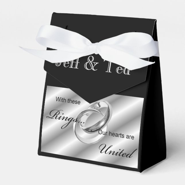 Silver Rings Gay Lesbian Wedding Ceremony Favours Favour Box (Front Side)