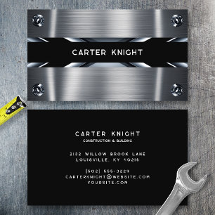 Silver Riveted Industrial Business Card