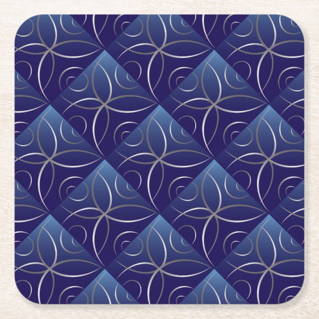 Silver roads square paper coaster (Front)
