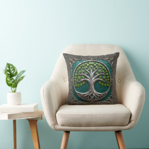 Silver Roots of Eternity – Tree of Life.   Cushion