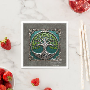 Silver Roots of Eternity – Tree of Life. Napkin