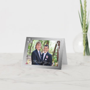 Silver Rose Gay Thank You Card