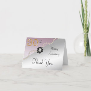 Silver Rose Gold 30th Anniversary Thank You