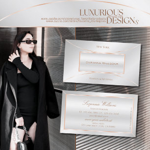 Silver Rose Gold Decor Professional and Luxurious Business Card