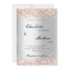 Silver rose gold script formal wedding