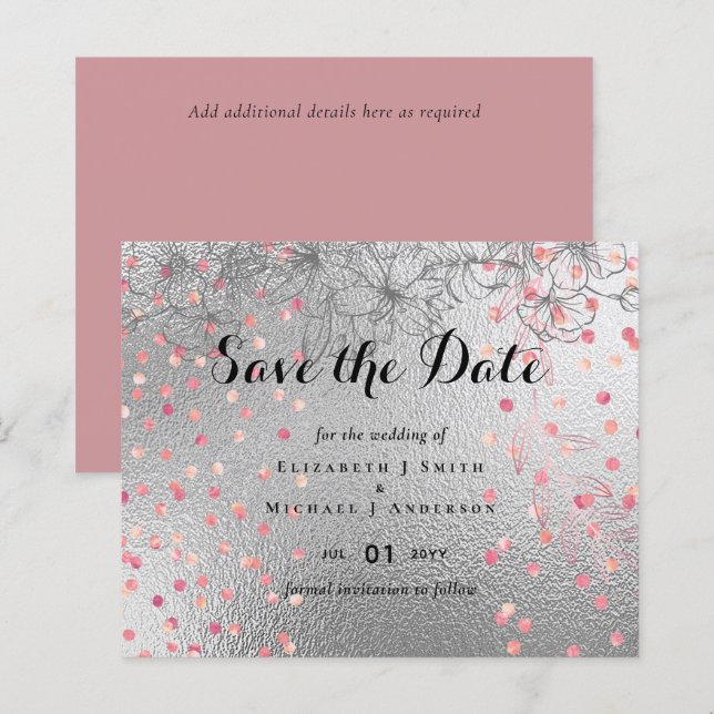 Silver Rosegold WEDDING Metallic Glitter BUDGET (Front/Back)