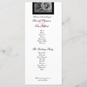 SILVER ROSES and PINK LACE Wedding Program Programme
