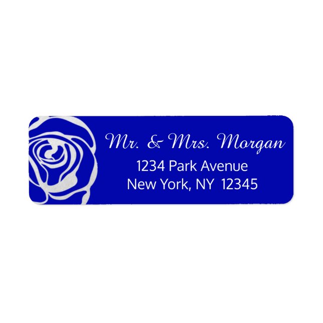 Silver Roses on Royal Blue (Front)