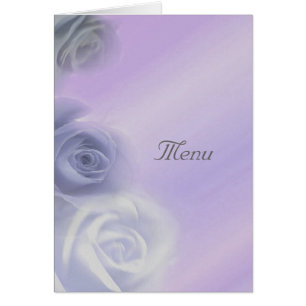 Silver Roses Wedding Menu Card