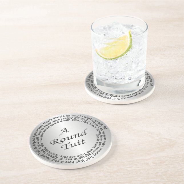 Silver Round Tuit Coaster (Side)