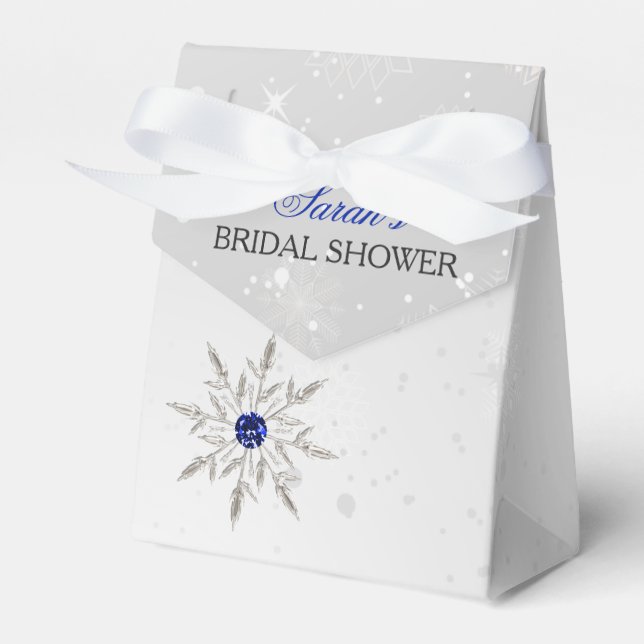 Silver Royal Blue bridal shower favour box (Front Side)
