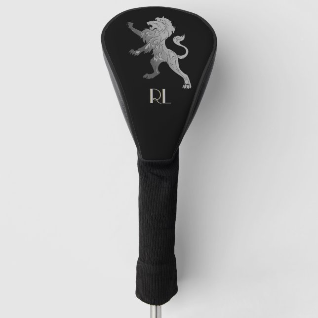 Silver Royal Lion Golf Head Cover (Front)