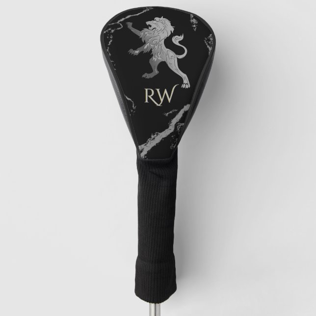 Silver Royal Lion Monogram Golf Head Cover (Front)