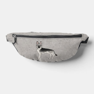 Silver Sable German Shepherd Cute Cartoon Dog Bum Bags