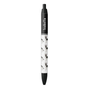 Silver Sable German Shepherd Dogs And Custom Name Black Ink Pen