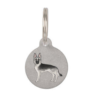Silver Sable German Shepherd GSD Dog Profile View Pet Tag