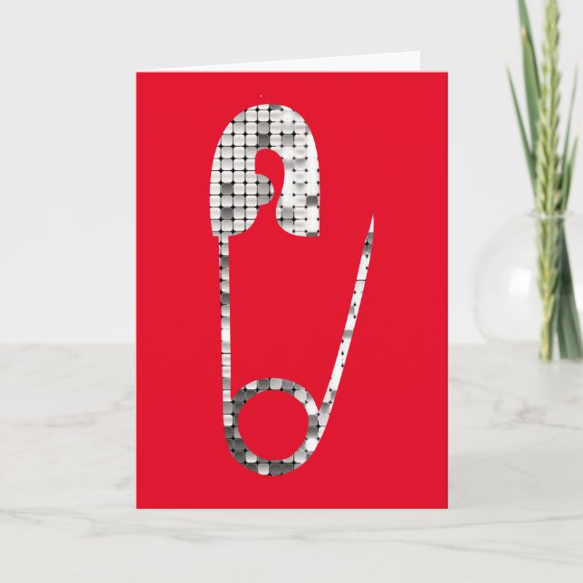 silver safety pins card (Front)