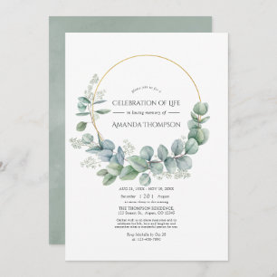 Silver Sage Eucalyptus Celebration of Life Photo Invitation