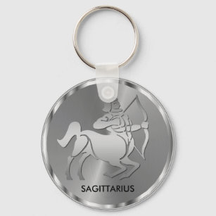 Silver Sagittarius ♐ the Archer - Zodiac Sign Key Ring