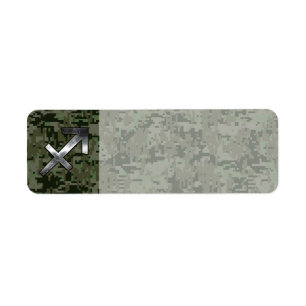 Silver Sagittarius Zodiac Woodland Digital Camo
