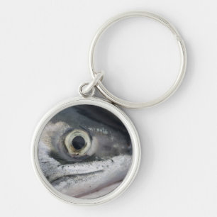 Silver Salmon Face Key Ring