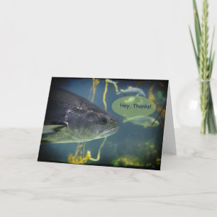 Silver Salmon Thank You Card Black Edge