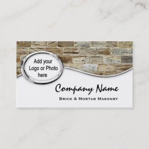 Silver Sandstone Masonry Logo Photo Business Cards