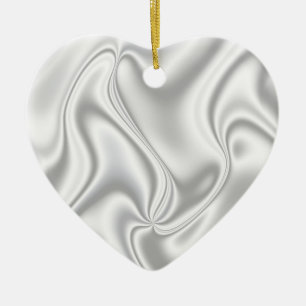 Silver Satin Ceramic Tree Decoration