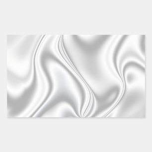 Silver Satin Rectangular Sticker
