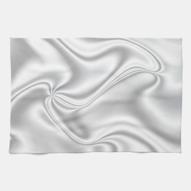 Silver Satin Tea Towel (Horizontal)