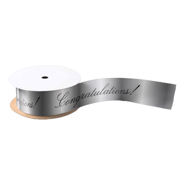 Silver satin wedding ribbon (Spool)