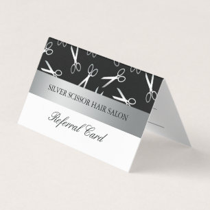 Silver Scissors Hair Salon Referral Card