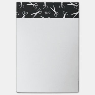 Silver Scissors   Hair Stylist   Custom Monogram Post-it Notes