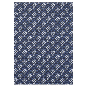 Silver Scorpio Zodiac Symbol Navy Carbon Fibre Tablecloth