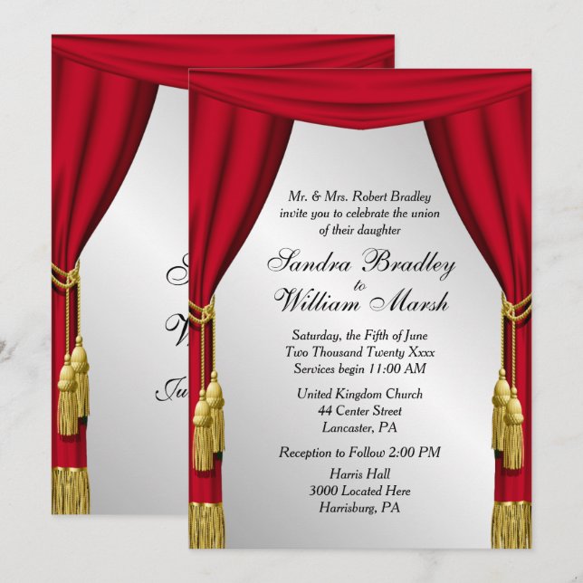 Silver Screen  Wedding Invitation (Front/Back)