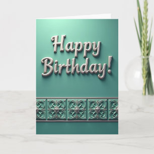 Silver Script Birthday Card