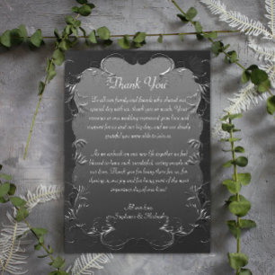 Silver Scrolls Vintage Grey Wedding Thank You