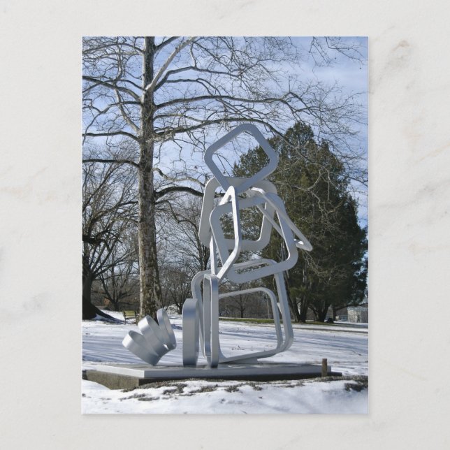Silver Sculpture in Mellon Park Postcard (Front)