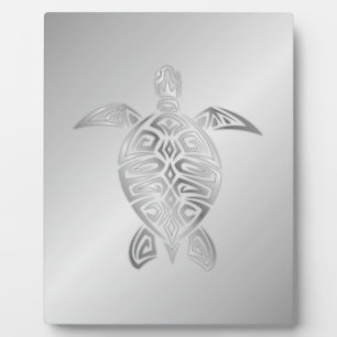 Silver Sea Turtle Animal Plaque