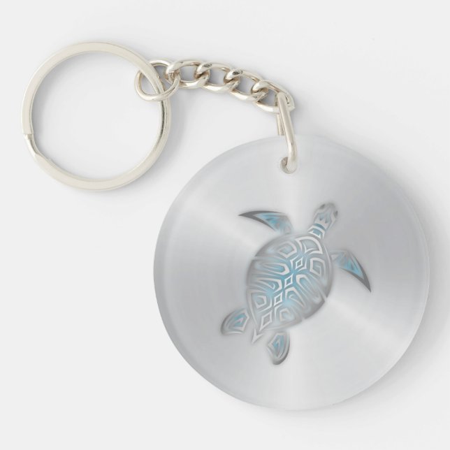 Silver Sea Turtle Key Ring (Front)