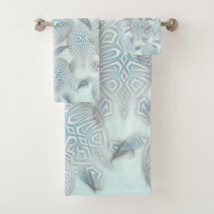Silver Sea Turtles Purple Pattern Bath Towel Set