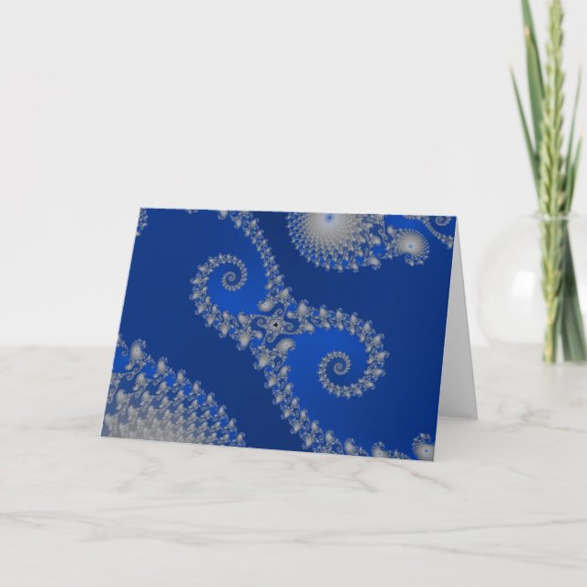 Silver Seahorse Greetings Card (Front)