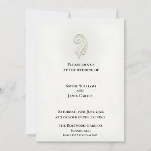Silver Seahorse Marble Coastal Luxury Wedding Invitation