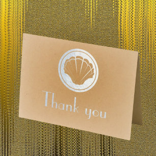 silver seashell - Thank you Foil Card