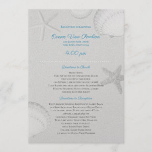 Silver Seashells Reception Details Wedding Invitation