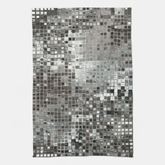 Silver Sequin Dazzle Glitz Glam Kitchen Dish Towel