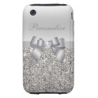 Silver Sequins, Bow & Diamond Personalised
