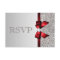 Silver Sequins Diamond Red Bow Wedding RSVP