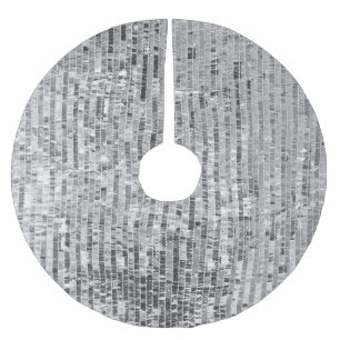 Silver sequins, glamourous seamless background. brushed polyester tree skirt